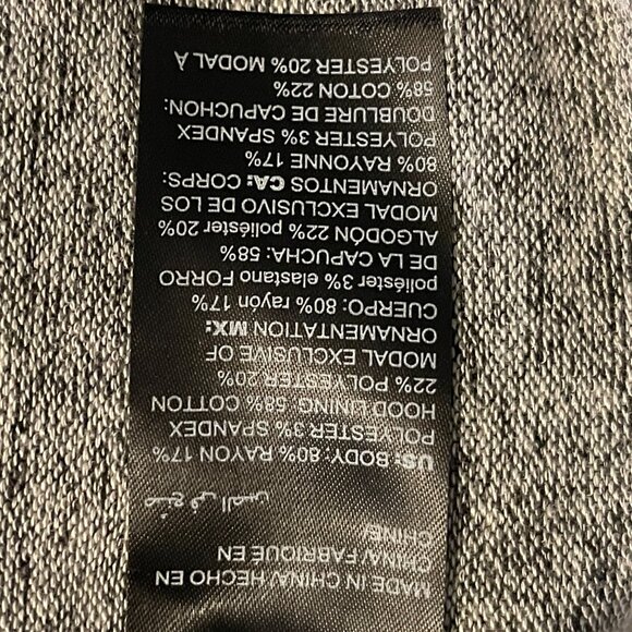 Chicos Zenergy Gray & Black Hooded Open Front Cardigan‎ Jacket Women’s 3, 16-18 - Picture 15 of 16